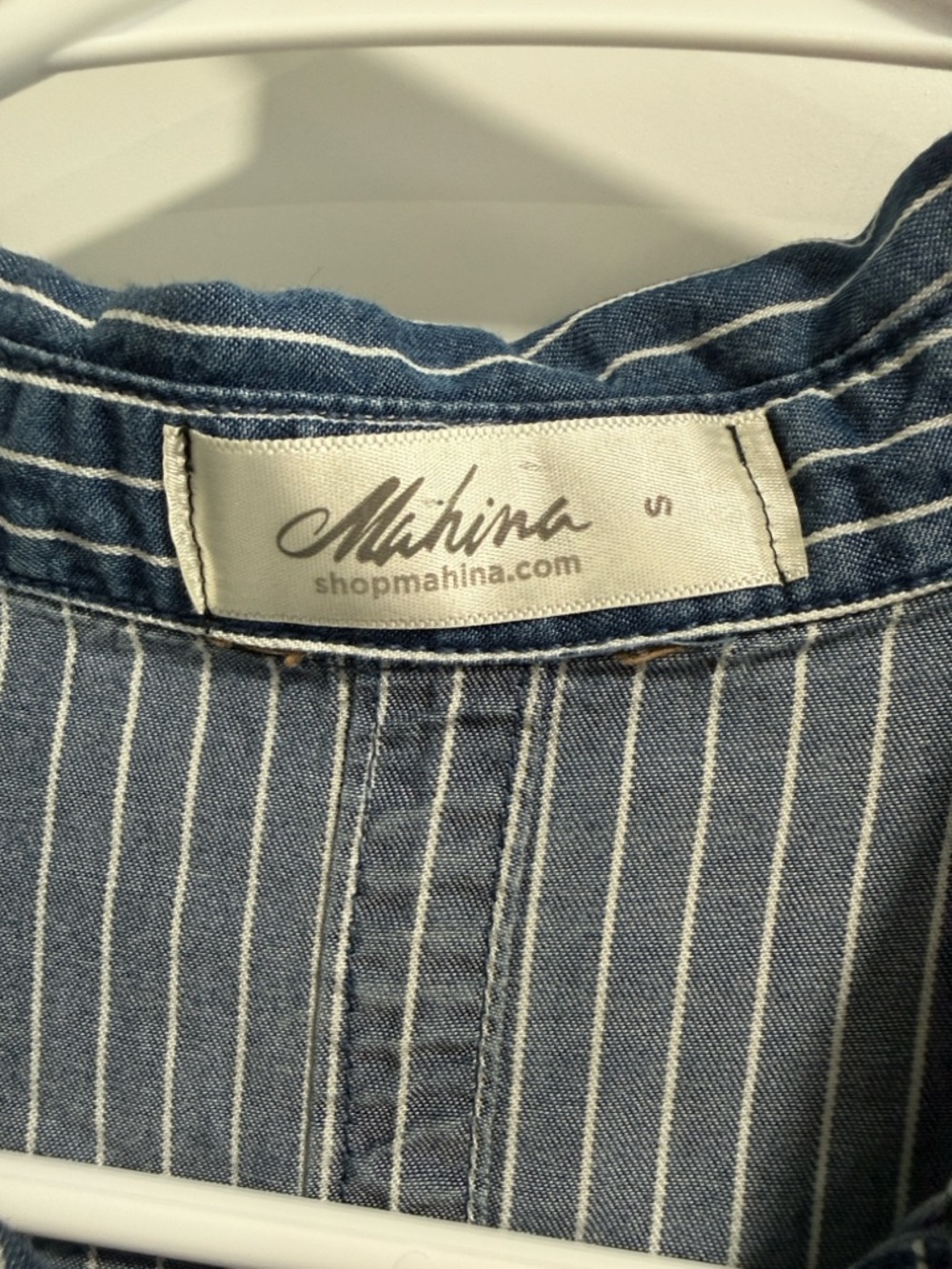 Madewell Blue Striped Shirt Dress with pockets , small - Picture 3 of 8